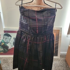 Jill Stuart Strapless Dress in Plaid